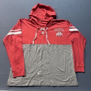 Ohio State Buckeyes Long-Sleeved Hooded T-Shirt Men Sz M Pre-Owned Excellent